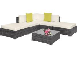 Conjunto de Jardim  Paris (Cinzento - Poli-Rattan - 75x75x60 cm)