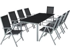 Conjunto de Cadeiras de Jardim  (Cinzento Claro - Alumínio - 189x90x72.7 cm)