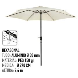 Aktive Hexagonal 270 Cm Mastro Aluminio 38 Mm Altura 240 Cm One Size Cream