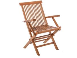 Cadeira de Jardim LOLAHOME Kayla (Castanho - Madeira - 107x64x60 cm)