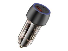 Carregador Carro Usb-c Carga Rápida Indicador Inkax Transparente