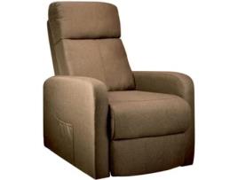 Poltrona Massagem Manual Reclinável Lumbar Heat Tecido Castanho Gridinlux