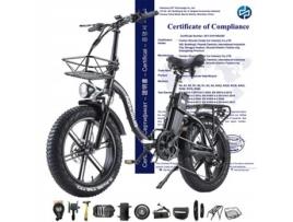 Bicicleta Eléctrica BURCHDA BURCHDA-R8Ws Travão a Óleo Quadro W Roda de Alumínio de 20 Polegadas 20 Preto 800 W