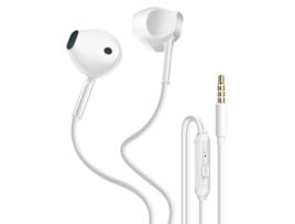 Fones De Ouvido Com Cabo 3,5 Mm Com Botão De Comando Branco Inkax