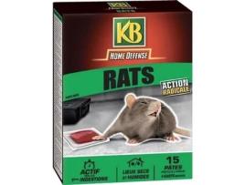 Raticida Kb Home Defense Pasta De Rato 15x10g Ação Radical Locais Secos E Úmidos Luvas Grátis