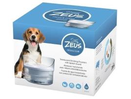 Bebedero Fuente de Agua Fresca y transparente para perros con protector contra salpicaduras Zeus Fresh & Clear, 1,5 l