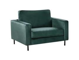 Poltrona Beliani Savalen de Veludo Verde, 117x91x87 cm