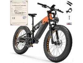LANKELEISI Rv800 Plus Bicicleta Elétrica 1130W 48V 20Ah 52Km-H 150Km Mtb Quadro Roda 18'' 26 Laranja