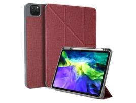 Capa Em Pu Despertar/suspensão Automático Com Suporte E Suporte Para Caneta Vermelho Para O Seu Apple Ipad Pro 11 Pouces Mutural (2021/2020/2021)