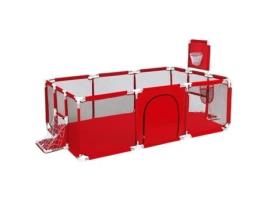 Cercadinho Vermelho Cama De Bebê Xxl Portão De Cerca De Segurança 124x188x66cm Playground Para Crianças Dentro E Ao Ar Livre Vermelho Euro Mega