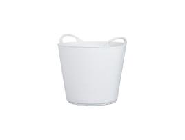 Cesto Plástico Branco Com Duas Alças Tampa 26lt26bl Plasvidavi