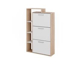 Orlando Flip-Up Shoe, 80x128,3cm com 3 compartimentos, Sonoma, Branco, Vicco