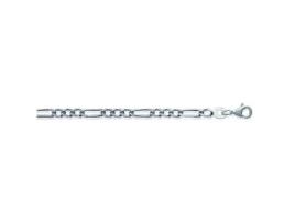 Masculino Atual Brillaxis Prata Banhado a Ródio Trama Alternada 1/3 55 cm 2,5 mm Espessura