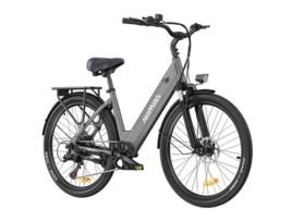 Bicicleta Elétrica HILLMILES Milecity1250W 36V 13Ah 32Km/H 100Km Shimano de 7 Marchas Freio a Disco Mecânico Suspensão de Garfo Dianteiro Cinza