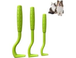 Removedor de Carrapatos Indolor Pinça Gancho para Carrapatos 3 Peças Cães Gatos Animais e Humanos Verde RLBSL