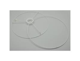 Conjunto De Abajur Mégacréa Ø35 Cm Metal Branco 2 Círculos Incluídos