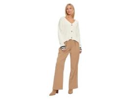Cardigan De Mulher Guess Jeans Varsity Logo Ricamato Algodão Branco (l)