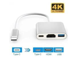 Adaptador HDMI 4K USB 3.1 Tipo C, USB Tipo C para HDMI 4K 1080P Adaptador USB C Multiporta Adaptador AV Digital para Macbook Zisonix