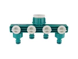 Distribuidor Abs De 4 Vias 3/4 Raco Expert Verde E Branco Rega De Jardim