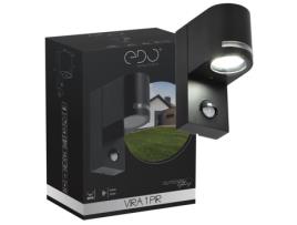 Arandela Com Detector De Movimento Pir Vira Edo 1 Gu10 Preto Ip44 Edo Garden Line