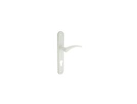 Conjunto De Maçaneta Alpertec Referência 862490 Alumínio Branco Dimensões 223x35mm Distância Entre Furos 195mm