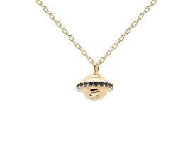 Colar Pdpaola Saturn Trip Prata 925 Banhada A Ouro Pendente Saturno 35 A 45 Cm