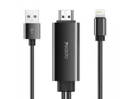 Cabo Hdmi Lightning YESIDO Preto