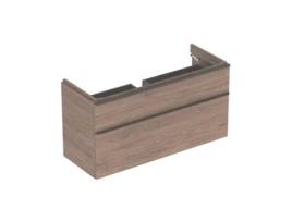 Móvel De Casa De Banho Geberit Smyle Square, 500.355., 1184x617x470mm, Com 2 Gavetas, Cor Nogueira, Nogueira / Textura De Madeira Melamínica