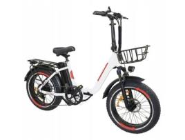 Bicicleta Elétrica Dz-2030 Shimano 7 Velocidades Quadro Dobrável Roda Alumínio 20 500W 48V 13Ah 40Km/H Branco BAOLUJIE