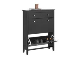Sapateira 2 Abas Armário Para Corredor De Entrada Sapateira Com Gaveta Grande Preto 80 X 25 X 108 Cm Fsr89 Sch Sobuy