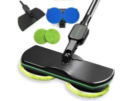 Vassoura Elétrica Rotativa Sem Fio Recarregável Folaya Deluxe Bateria Li Ion 7,4 V 2000 Mah Preto