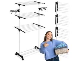 Secadora de Roupas Dobrável Delia - 15 Metros, Branca e Prática