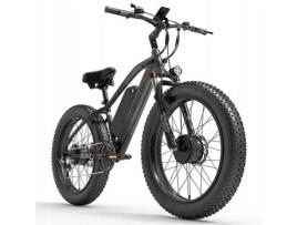 Bicicleta Elétrica LANKELEISI Mg740 Plus Preta Suspensão Total Hidráulica 1000W * 2 Bateria 20Ah