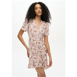 Vestido curto estampado com mangas curtas, Superdry