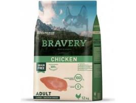 Ração para Cães BRAVERY (12Kg - Seca - Porte Médio e Grande - Adulto - Sabor: Frango)