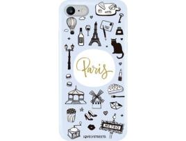 Capa iPhone 6, 6s, 7, 8 LOVELY STREETS Viagem Paris Multicor