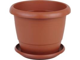 Vaso COFAN Castanho Gardenia com Prato U (30 x 25 cm)