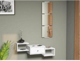 Prateleiras HOMEMANIA Dorado (Cartão revestido a melamina, PVC - 100 x 30 x 19 cm - Branco)