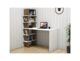 Secretária HOMEMANIA HIO8681285909213 Branco e Castanho (120 x 60 x 151.8 cm - Placa de Aglomerado e PVC)
