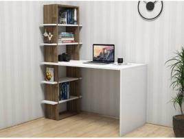 Secretária HOMEMANIA HIO8681285909213 Branco e Castanho (120 x 60 x 151.8 cm - Placa de Aglomerado e PVC)