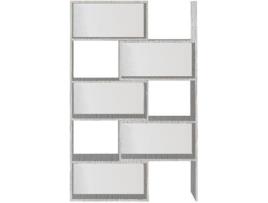 Estante  Moderno (Melamina - Castanho e Preto - 145x34x120 cm)