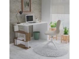 Secretária HOMEMANIA HIO8681847177364 Branco e Castanho (120 x 60 x 75 cm - Placa de Aglomerado)
