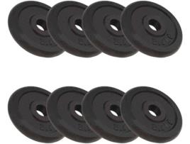Conjunto de 8 Discos de Musculação VIDAXL (20 Kg - Ferro)