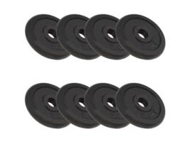 Conjunto de 8 Discos de Musculação VIDAXL (20 Kg - Ferro)