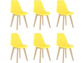 Cadeira VIDAXL 289118 (Amarelo - 46 x 53.5 x 82 cm - Plástico)