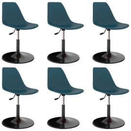 Cadeiras de jantar giratórias 6 pcs PP turquesa