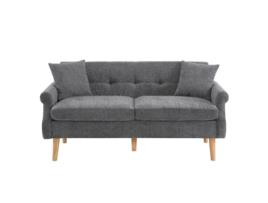 Sofá De 2 Lugares Estofado Em Chenille 162x74x77 Cm Cinzento Uytie