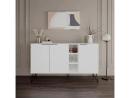 Aparador Lisboa Branco 142x83x35.6 Cm Design Moderno Leva Me Contigo
