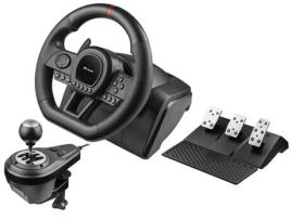Trajoy47345 Comando de jogos Preto Volante Pedais Playstation 4, Playstation 3, Xbox One, Xbox 360, Swi Tracer