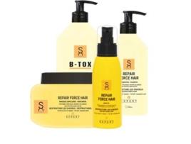 Force Hair Repairing Care Set: Shampoo 500ml, Máscara 500ml, B Tox 1000ml, Leave-In 100ml, Sacha Care